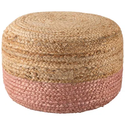 Jaipur Oliana Beige And Light Pink Ombre Cylinder Pouf Ottoman