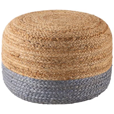 Jaipur Oliana Light Gray And Beige Ombre Cylinder Pouf Ottoman
