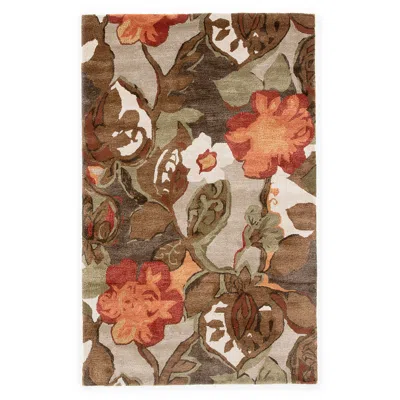Jaipur Petal Pusher Bl12 8'x10' Light Gray Brown Floral Area Rug