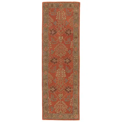 Jaipur Poeme Chambery Pm51 2'6"x8' Orange And Brown Runner Area Rug