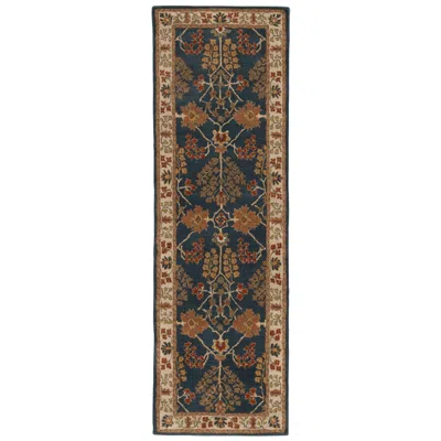 Jaipur Poeme Chambery Pm82 2'6"x8' Blue Off-white Runner Area Rug