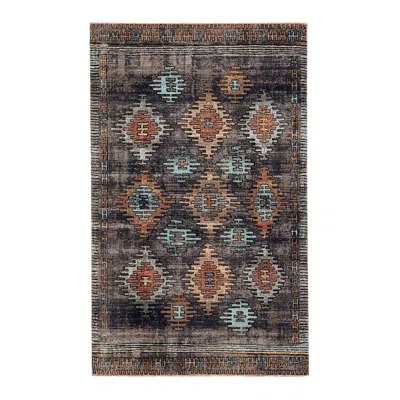Jaipur Polaris Dez Pol18 5'3"x7'6" Blue And Orange Tribal Area R