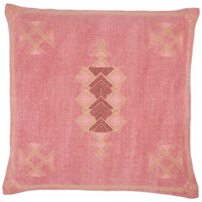 Jaipur Puebla Shazi Pink Tan Tribal 22" Square Throw Pillow