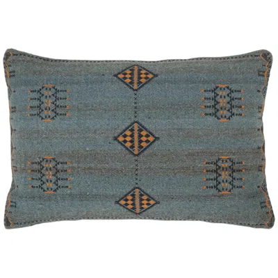 Jaipur Puebla Tanant Dark Blue Tribal 24"x16" Lumbar Throw Pillow