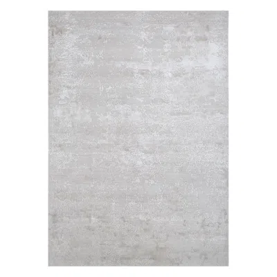 Pre-owned Jaipur Rugs 10x2 Feet Hand Knotted Carpet Wool And Bamboo Silk Ivory Modern Rug In White