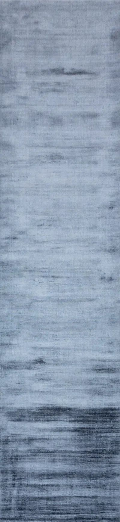 Pre-owned Jaipur Rugs 1'10x14'6 Feet Hand Loom Carpet Viscose Blue Modern Solid Rug