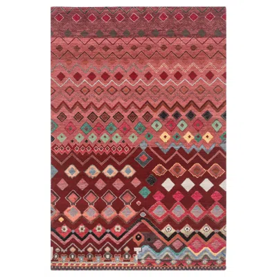 Pre-owned Jaipur Rugs 4x6 Feet Hand Knotted Carpet Wool & Bamboo Silk Red & Orange Modern