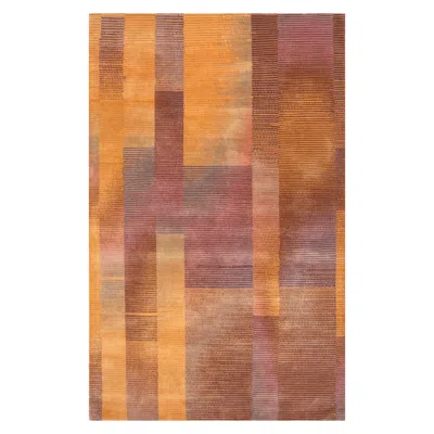 Pre-owned Jaipur Rugs 5x8 Feet Hand Knotted Carpet Wool Modern Red And Orange Rug