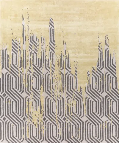 Pre-owned Jaipur Rugs 5x8 Feet Hand Tufted Carpet Wool And Viscose Modern Gold Rug
