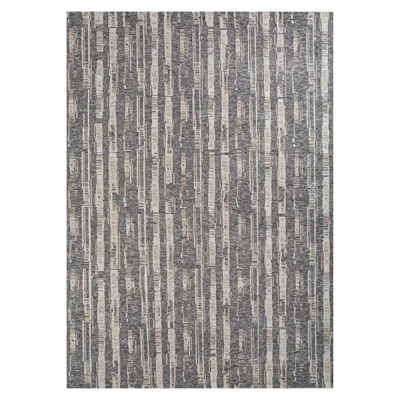 Pre-owned Jaipur Rugs 6x9 Feet Hand Knotted Carpet Wool And Bamboo Silk Grey And Black Rug In Gray