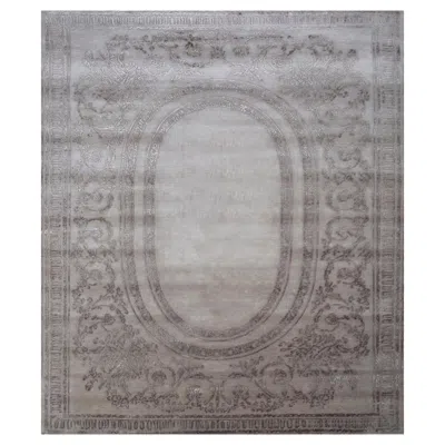 Pre-owned Jaipur Rugs 6x9 Feet Hand Knotted Carpet Wool And Bamboo Silk Grey And Black Rug In Gray