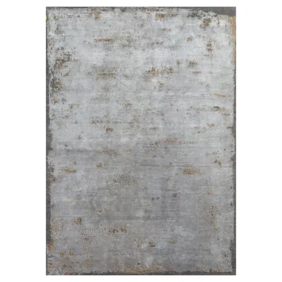 Pre-owned Jaipur Rugs 6x9 Feet Hand Knotted Carpet Wool And Bamboo Silk Grey And Black Rug In Gray