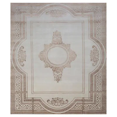Pre-owned Jaipur Rugs 6x9 Feet Hand Knotted Carpet Wool And Bamboo Silk Ivory Modern Rug In White