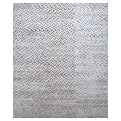 Pre-owned Jaipur Rugs 6x9 Feet Hand Knotted Carpet Wool And Silk Grey And Black Modern Rug In Gray