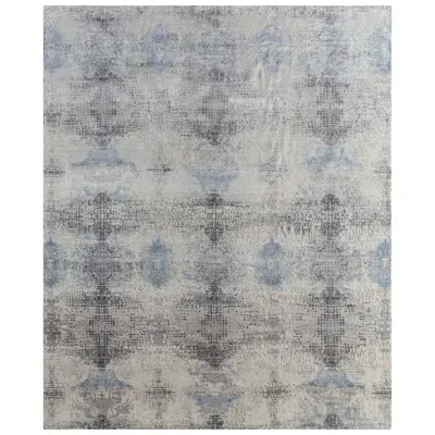 Pre-owned Jaipur Rugs 6x9 Feet Hand Knotted Carpet Wool And Silk Ivory Modern Abstract Rug In White