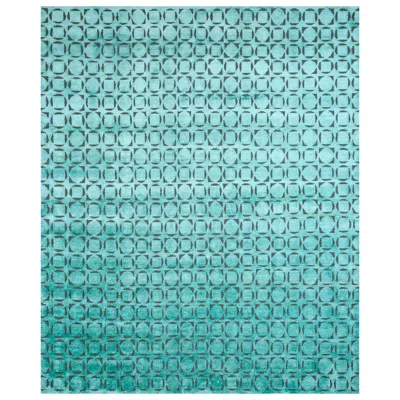 Pre-owned Jaipur Rugs 6x9 Feet Hand Knotted Carpet Wool And Silk Modern Blue Rug
