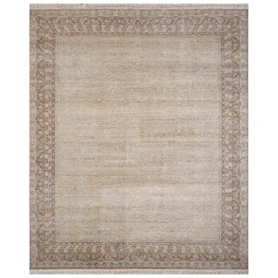 Pre-owned Jaipur Rugs 6x9 Feet Hand Knotted Carpet Wool Beige & Brown Modern Abstract Rug