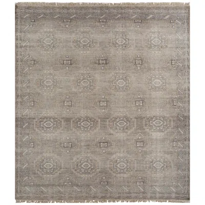 Pre-owned Jaipur Rugs 6x9 Feet Hand Knotted Carpet Wool Grey And Black Transitional Rug In Gray