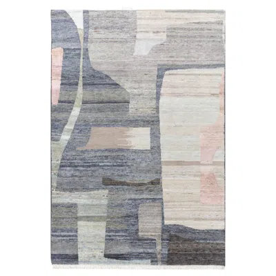 Pre-owned Jaipur Rugs 6x9 Feet Hand Knotted Carpet Wool Modern Grey And Black Rug In Gray