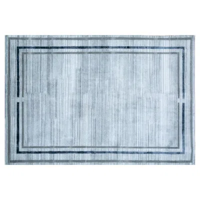 Pre-owned Jaipur Rugs 6x9 Feet Hand Knotted Carpet Wool Viscose And Bamboo Silk Modern Rug In Blue