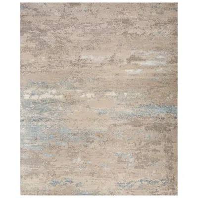 Pre-owned Jaipur Rugs 8x10 Feet Hand Knotted Carpet Wool And Bamboo Silk Beige & Brown Rug