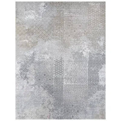 Pre-owned Jaipur Rugs 8x10 Feet Hand Knotted Carpet Wool And Bamboo Silk Beige & Brown Rug