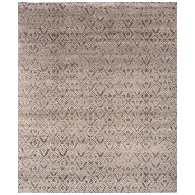 Pre-owned Jaipur Rugs 8x10 Feet Hand Knotted Carpet Wool And Bamboo Silk Beige & Brown Rug