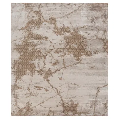 Pre-owned Jaipur Rugs 8x10 Feet Hand Knotted Carpet Wool And Bamboo Silk Ivory Modern Rug In White
