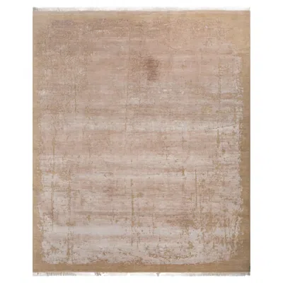 Pre-owned Jaipur Rugs 8x10 Feet Hand Knotted Carpet Wool And Bamboo Silk Ivory Modern In White