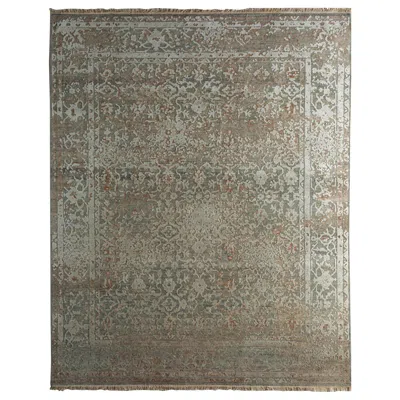 Pre-owned Jaipur Rugs 8x10 Feet Hand Knotted Carpet Wool And Silk Blue Transitional Rug