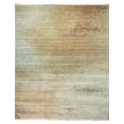 Pre-owned Jaipur Rugs 8x10 Feet Hand Knotted Carpet Wool & Silk Green Modern Abstract Rug