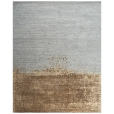 Pre-owned Jaipur Rugs 8x10 Feet Hand Knotted Carpet Wool And Silk Grey & Black Modern Rug In Gray