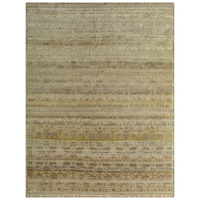 Pre-owned Jaipur Rugs 8x10 Feet Hand Knotted Carpet Wool And Silk Ivory Transitional Rug In White
