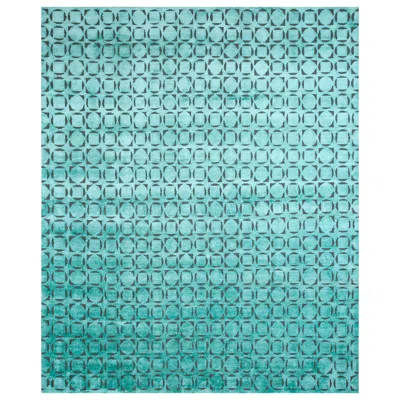 Pre-owned Jaipur Rugs 8x10 Feet Hand Knotted Carpet Wool And Silk Modern Blue Rug