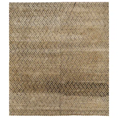 Pre-owned Jaipur Rugs 8x10 Feet Hand Knotted Carpet Wool And Silk Modern Gold Rug In Brown