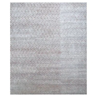 Pre-owned Jaipur Rugs 8x10 Feet Hand Knotted Carpet Wool And Silk Modern Grey & Black Rug In Gray