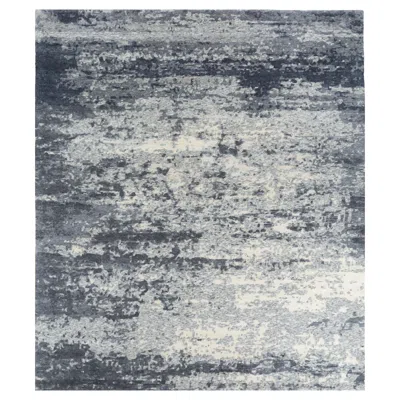 Pre-owned Jaipur Rugs 8x10 Feet Hand Knotted Carpet Wool & Tencil Modern Grey & Black Rug In Gray