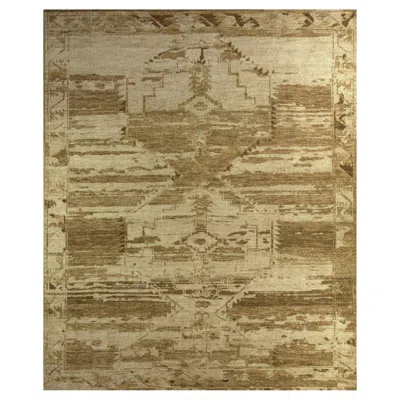 Pre-owned Jaipur Rugs 8x10 Feet Hand Knotted Carpet Wool Gold Modern Moroccan & Tribal Rug In Brown