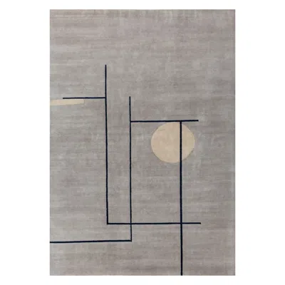 Pre-owned Jaipur Rugs 8x10 Feet Hand Knotted Carpet Wool Grey And Black Modern Rug In Gray