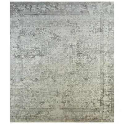 Pre-owned Jaipur Rugs 8x10 Feet Hand Knotted Carpet Wool Grey And Black Transitional Rug In Gray