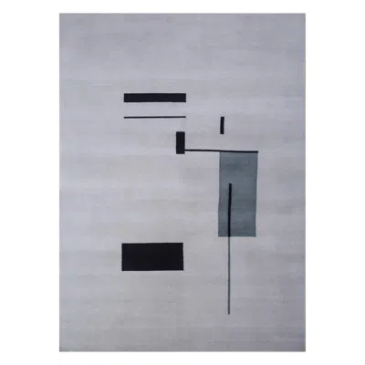 Pre-owned Jaipur Rugs 8x10 Feet Hand Knotted Carpet Wool Ivory Modern Abstract Rug In White