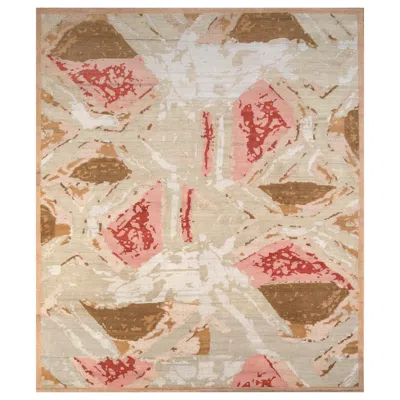 Pre-owned Jaipur Rugs 8x10 Feet Hand Knotted Carpet Wool Modern Beige And Brown Rug