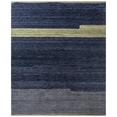 Pre-owned Jaipur Rugs 8x10 Feet Hand Knotted Carpet Wool Modern Blue Rug