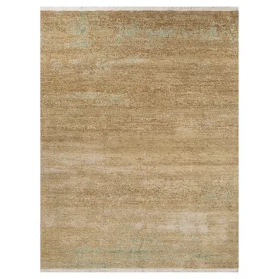 Pre-owned Jaipur Rugs 8x10 Feet Hand Knotted Carpet Wool Modern Gold Rug In Brown