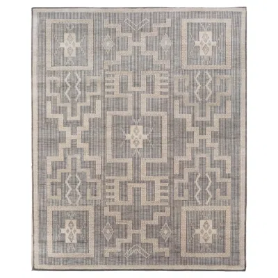 Pre-owned Jaipur Rugs 8x10 Feet Hand Knotted Carpet Wool Modern Grey And Black Rug In Gray