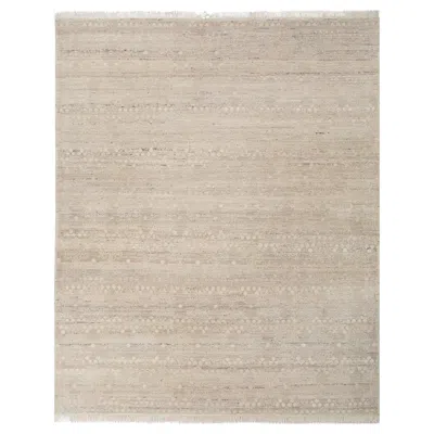 Pre-owned Jaipur Rugs 8x10 Feet Hand Knotted Carpet Wool Modern Ivory Rug In White