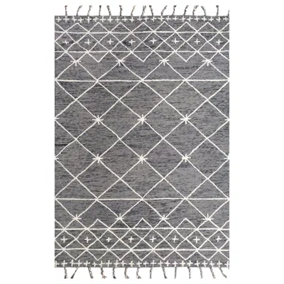 Pre-owned Jaipur Rugs 8x10 Feet Hand Tufted Carpet Wool Grey & Black Modern Moroccan Rug In Gray