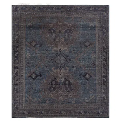 Pre-owned Jaipur Rugs 9x12 Feet Hand-knotted Wool Rug In Blue, Laica Vintage Geometric Kilim Design