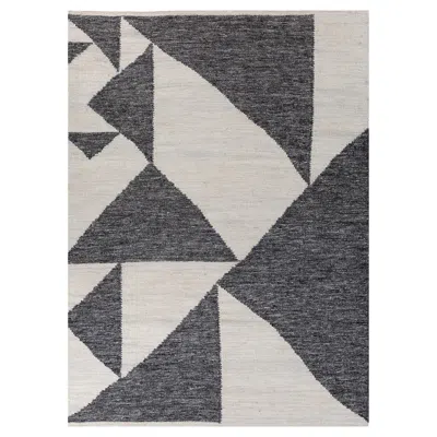 Pre-owned Jaipur Rugs Arfa_azalea Modern 5'3x7'6 Ft Rug Geometric Wool & Viscose Handmade Dhurrie In Silver