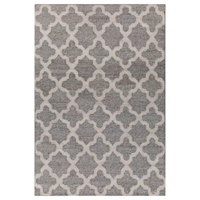 Pre-owned Jaipur Rugs Arfa_azalea Modern 5x8 Ft Rug Geometric Charcoal Slate Handmade Dhurrie Carpet In Gray
